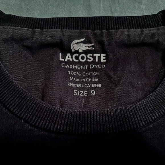 Lacoste Mens Long Sleeve Cotton Crewneck Shirt Navy Blue Size 9 (4XL) Navy Croc - Picture 3 of 10